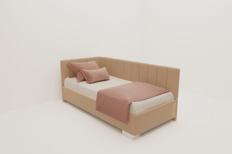 ДЕТСКАЯ МЯГКАЯ ИНТЕРЬЕРНАЯ КРОВАТЬ ТЕРРА С ПОДЪЕМНЫМ МЕХАНИЗМОМ (BERHOUSE) Цвет фасада: Бежевый; Материал фасада: Металл/Велюр; Спальное место: 1200х1900_0