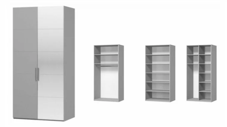 Шкаф четырехстворчатый Вива ШР-4 с зеркалом Фарго Мокко глянец_1