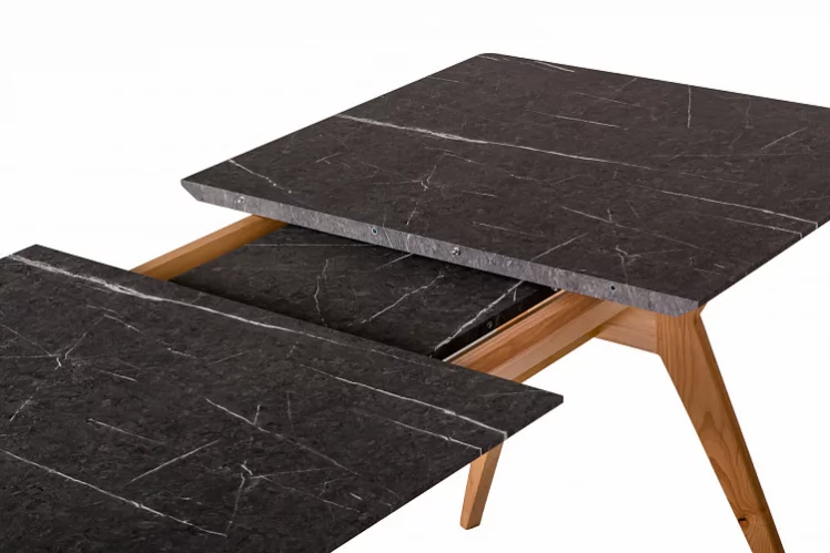 Стол раскладной Нарвик 120-160 ОРЕХ-Мрамор Графит_4