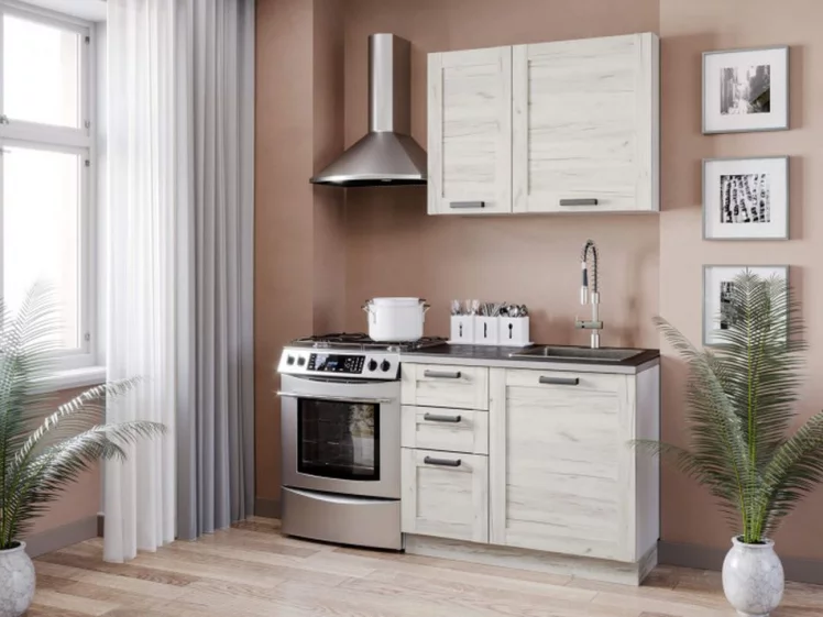 Тумба кухонная 400 с 3 ящиками ЛЮКС (4) Тип 1 Винченца ЛД 234.880.000.020 Белый Дуб Крафт белый_2