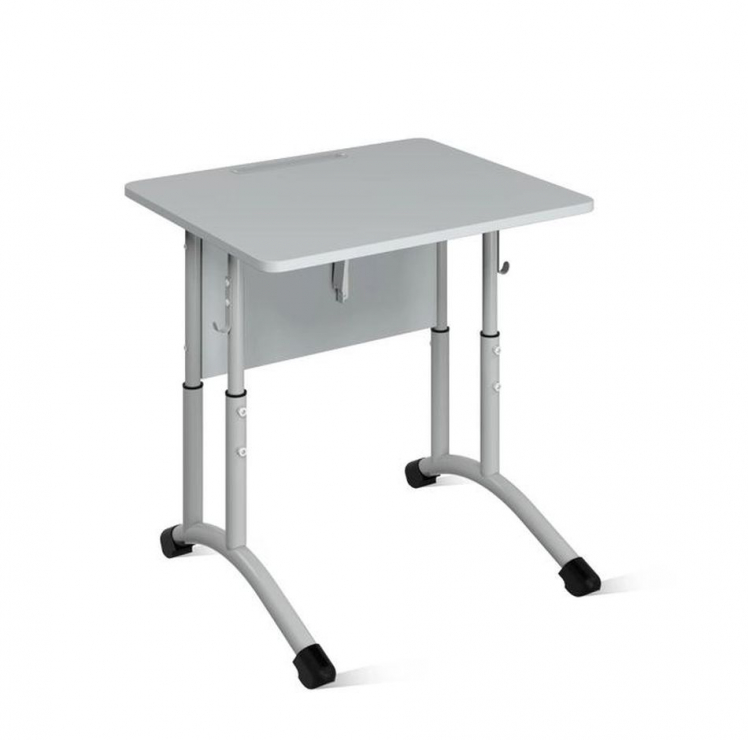Стол ученический 1-местный регулируемый (ростомат) (рост 5-7) 600х500 мм ЛДСП Бук/Металл Серый_0