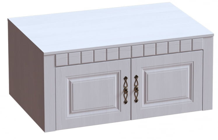 Антресоль 2-х дверная Прованс 02 Бодега белая Платина премиум_0