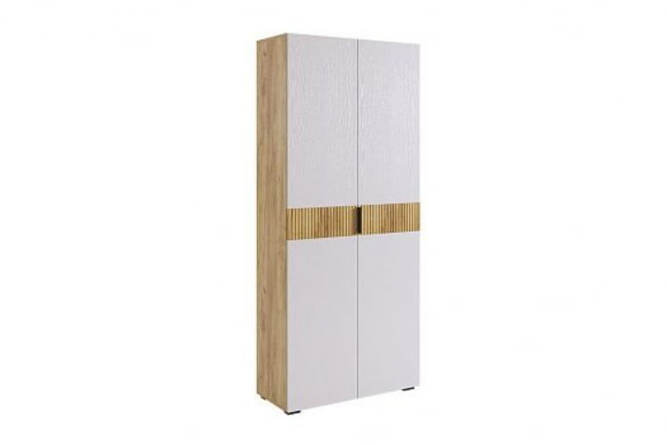 Шкаф двухдверный Бери MPR-024 Дуб крафт золотой/белое дерево_0
