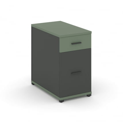 Тумба опорная/приставная с ящиком и распашным фасадом CONCEPT CN.TGO-005 B/W Кобо Антрацит_0