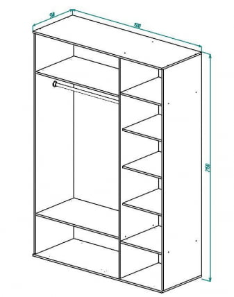 Шкаф трехстворчатый распашной Фантазия ШР-3 Ясень шимо темный Ясень шимо светлый_1