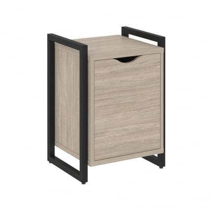 Тумба на регулируемых опорах с распашным фасадом LOFT VR.L-T2.O Металл черный Дуб Аттик_0