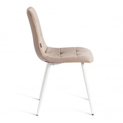 Стул CHILLY (mod. JSC-220) Велюр/металл , 44,5х52,5х88 см, Beige (бежевый) HLR8 / белый_1
