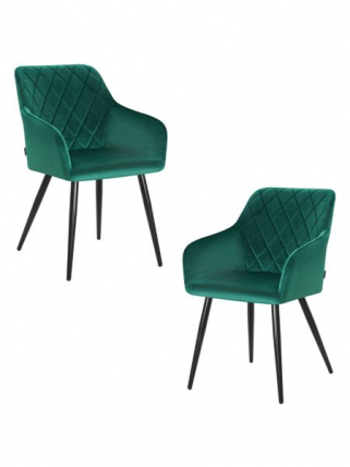 Стул обеденный ДОБРИН РОБЕРТ (черные матовые ножки, велюр В108-64 Зеленый) 2 шт / DOBRIN ROBERT V108-64_0