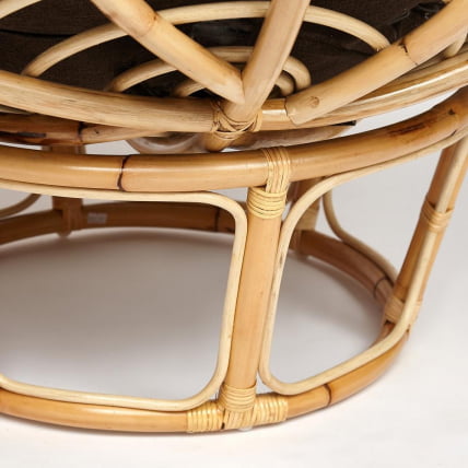 Кресло PAPASAN ECO/ПАПАСАН ЭКО P115-1/SP STD /c подушкой, ремешками/ диаметр подушки 125 см, 115x101x92 см, Natural (натуральный), ткань Коричневый, 3М7-147_2