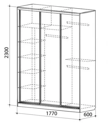Шкаф-купе Бассо 2-600 Дуб сонома / Крем_1