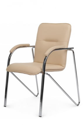 Стул Самба с мягкими подлокотниками СМБ-01Х Хром гальв. Бежевый / SMB-01H_6