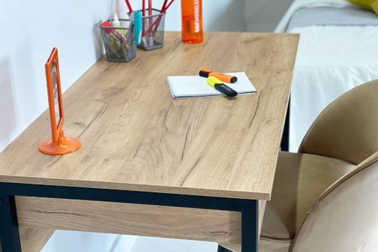 Стол Юниор SMU-01 дуб крафт золотой/черный муар_3