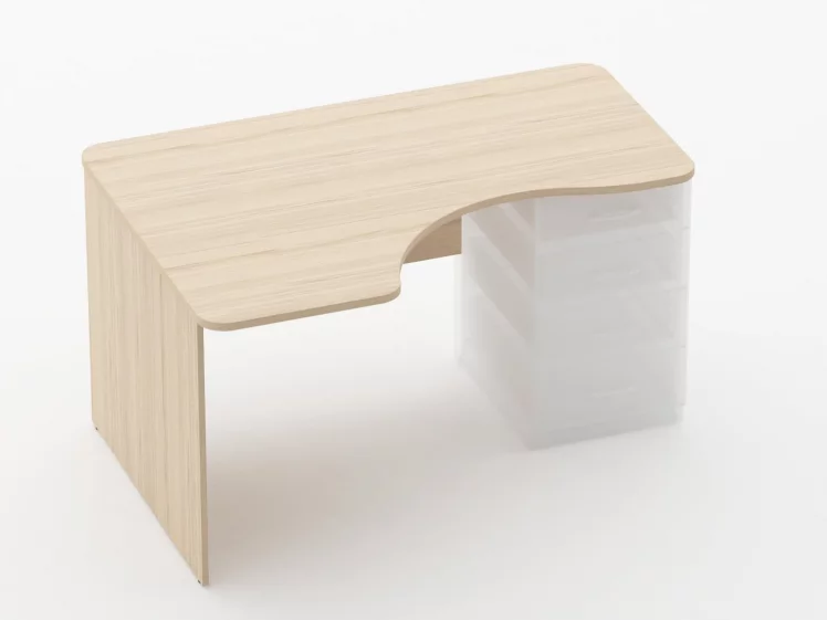 Стол угловой под встроенную тумбу Glassy 1.141.14Л Туя_0