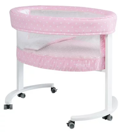 Колыбель Micuna Smart Fresh MO-1456 на белом основании Корзина Galaxy Pink Цвет подставки White_0
