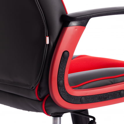 Кресло RACER кож/зам/ткань, металлик/красный, 36/08_14