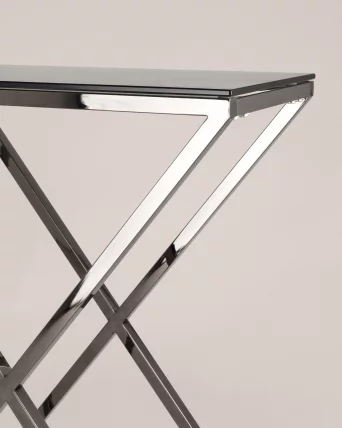 Консоль ИНСИГНИЯ 115x30 Темный хром стекло smoke_3