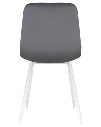 Стул обеденный DOBRIN ALEX белые ножки Темно-серый велюр V108-91_4