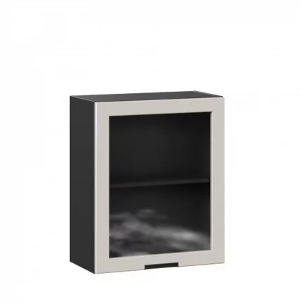 Шкаф кухонный 600 со стеклом Джамис ЛД 296.350.000.147 Черный Кашмир_0