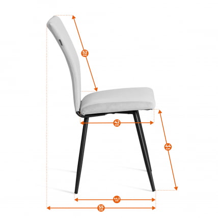 Стул обеденный Monte Carlo TREND, велюр, молочный/черный, 4, 49х51х93 см_17