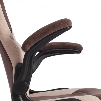 Кресло офисное BAZUKA флок , коричневый/бежевый/коричневый перфорированный, 6/7/6/06_9