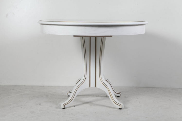 Стол обеденный Орион-5 (d1100) тон 1 с золотой патиной_1