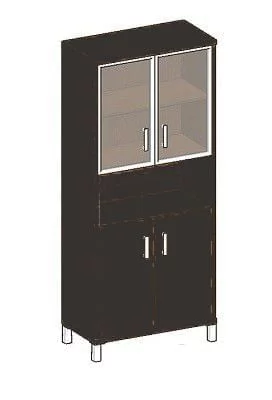 Стеллаж стекло в раме В430.9 Венге магия_0