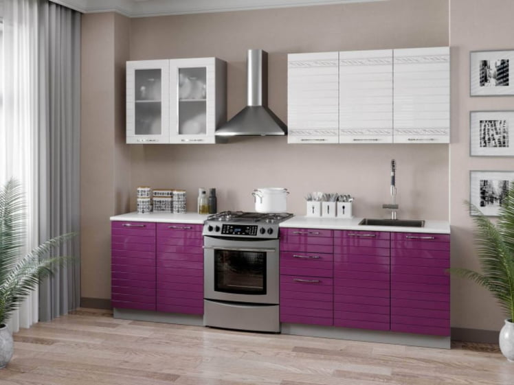 Кухонный гарнитур 2600 Анастасия №1 Белый Ежевика_0