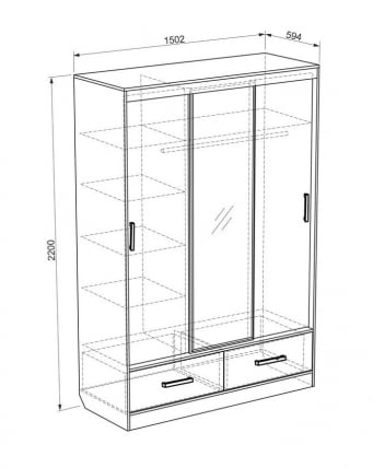 Шкаф-купе Виктория-1 0.6 Дуб Сонома_2
