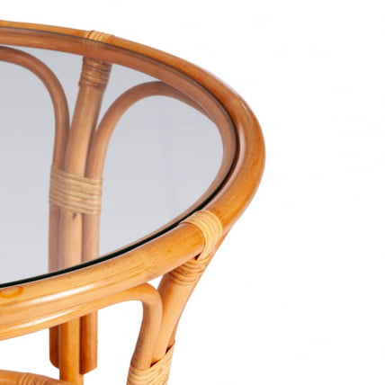 Комплект PELANGI 02/15 ( стол со стеклом + 4 кресла ) [с подушками] ротанг, кресло 65х65х77см, стол диаметр 64х61см, Honey (мед)_2