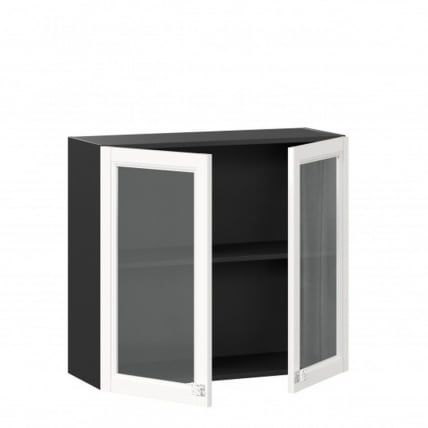 Шкаф кухонный 800 со стеклом Джулия ЛД 284.360.000.065 Черный Белый_1