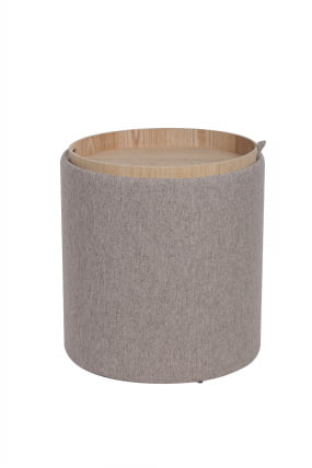 Пуф-столик с ящиком Хюгге S рогожка Бежевый_4