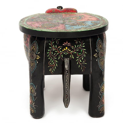 Столик Secret De Maison SLON ( mod. ET-001) дерево, 44х44х44см, этническая роспись_3