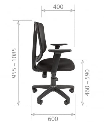 Кресло офисное CHAIRMAN 626 Черный Серая сетка_4