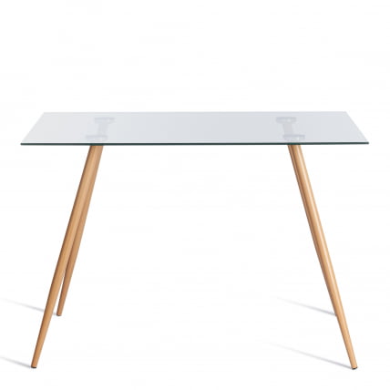 Стол SOPHIA (mod. 5003) металл/стекло (8мм), 110 х 80 х 75 см, бук/прозрачный_2