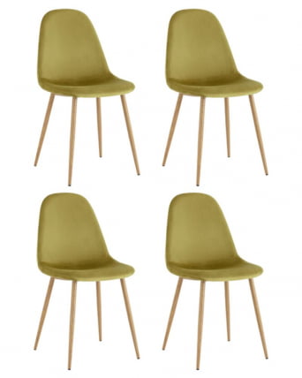 Комплект из четырех стульев Валенсия СН велюр фисташковый 4 шт / SN_0