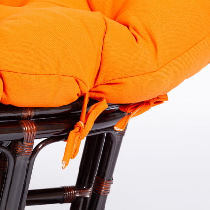 Диван MAMASAN/МАМАСАН 23/02 W /с подушкой/ подушка 182х119 см, 169х102х80 см, Antique brown (античный черно-коричневый), ткань, оранжевый, С 23_9