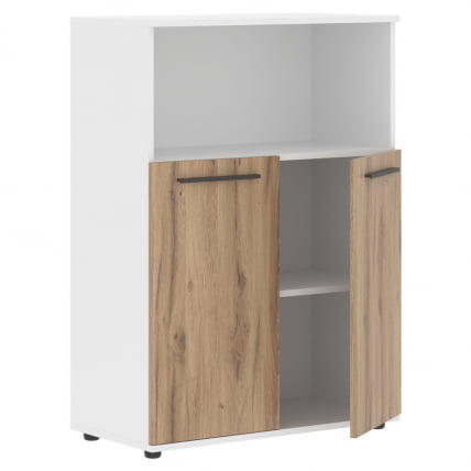 Шкаф с глухими малыми дверьми EDIS EMCS 85.3 Дуб Денвер светлый Мокко Белый_1