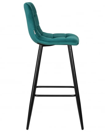 Стул барный DOBRIN NICOLE (черные матовые ножки, морской волны велюр (108-119))_2