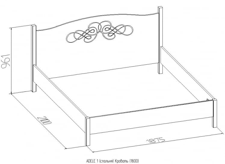 Кровать (1800) ADELE 1 Дуб Сонома/Орех шоколадный(спальня)_1