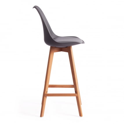 Стул барный TULIP BAR (mod. C1014H) / 1 шт. в упаковке пластик/дерево, 57 х 48 х 114 см, серый 024 /натуральный_1
