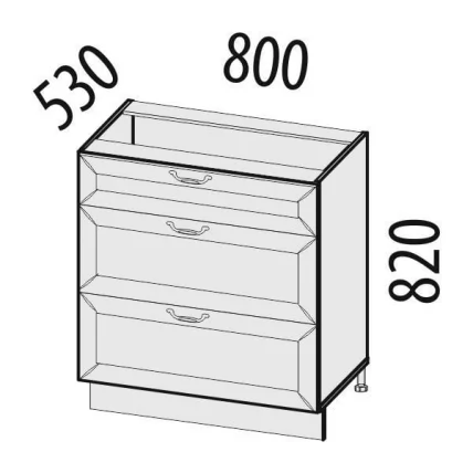 Стол кухонный (3 ящика с метабоксами) Оливия 72.67_1