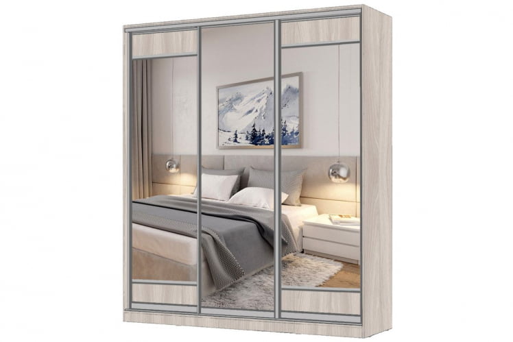 Шкаф-купе 3-х дверный Виктория 2000х584х2300, Ясень шимо светлый 20ДЛЗЛДЗДЛЗЛ-ЯЯПП-Яшс 310-3349_0