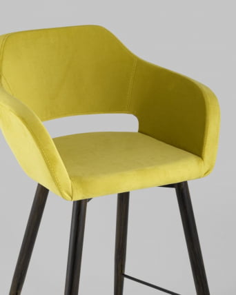 Стул барный Саймон Б велюр Золотистый_7