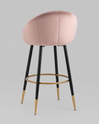 Стул Наоми барный велюр Розовый_4