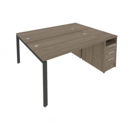 Рабочая станция с опорной тумбой Metal System Б.РС-СТП-2.3 Вяз/Антрацит_0