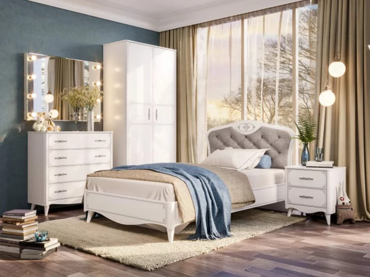 Кровать полутороспальная 1200 с подъёмным механизмом Элис ЛД.532.090.000.002 Белая_2