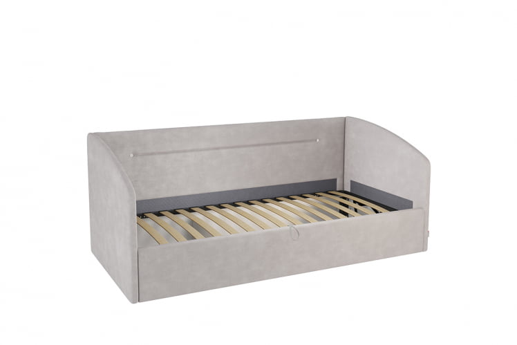 Кровать  0.9 Альба (Софа) КМ.S-16 галька (велюр)_1