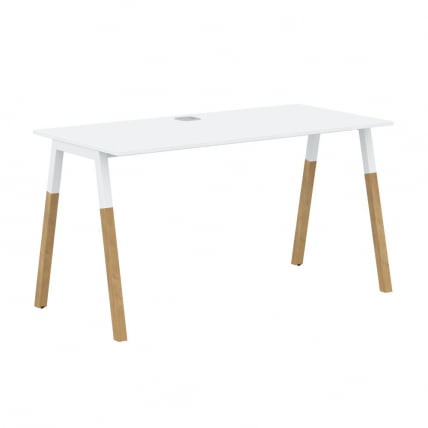 Стол письменный Forta FST 1367 Белый премиум Дуб Гамильтон_0