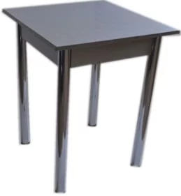 Стол обеденный Квадрат 1 кат. ХРОМ 8513 кожа шок ЛДСП Венге_0