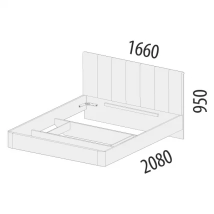 Кровать Кашемир 900.01 Дуб Кронберг_3